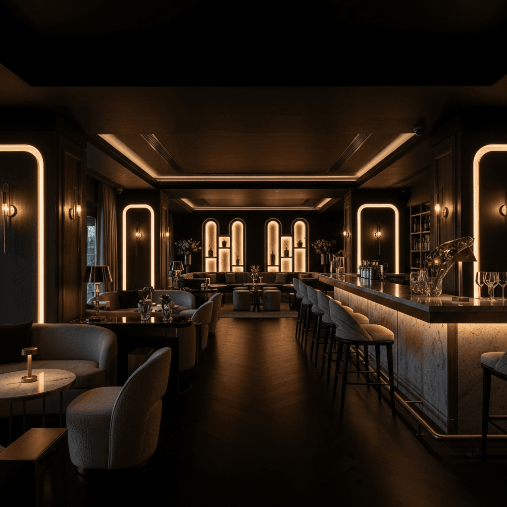 Nightlife rooftop social atmosphere