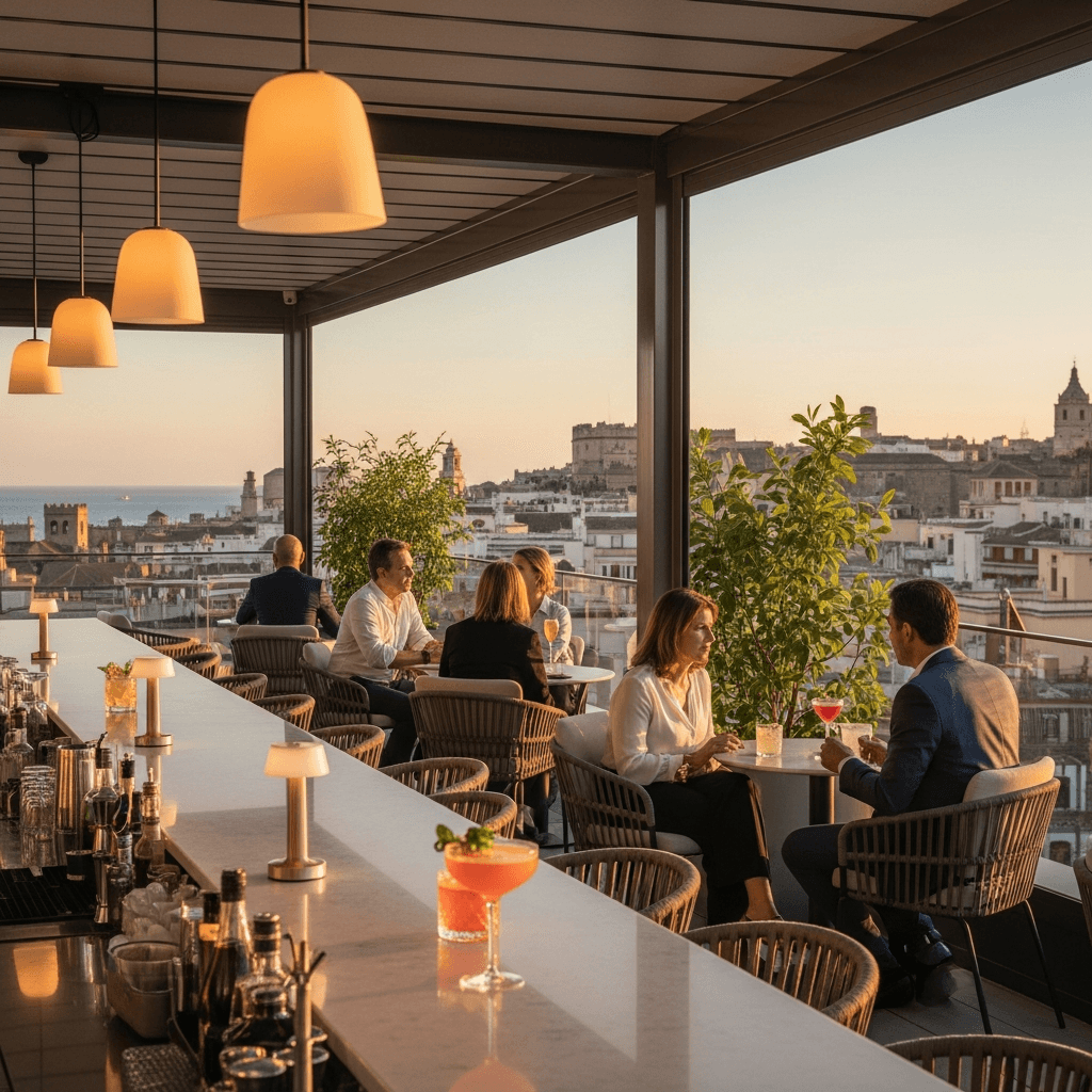 Premium lounge setting in Spain